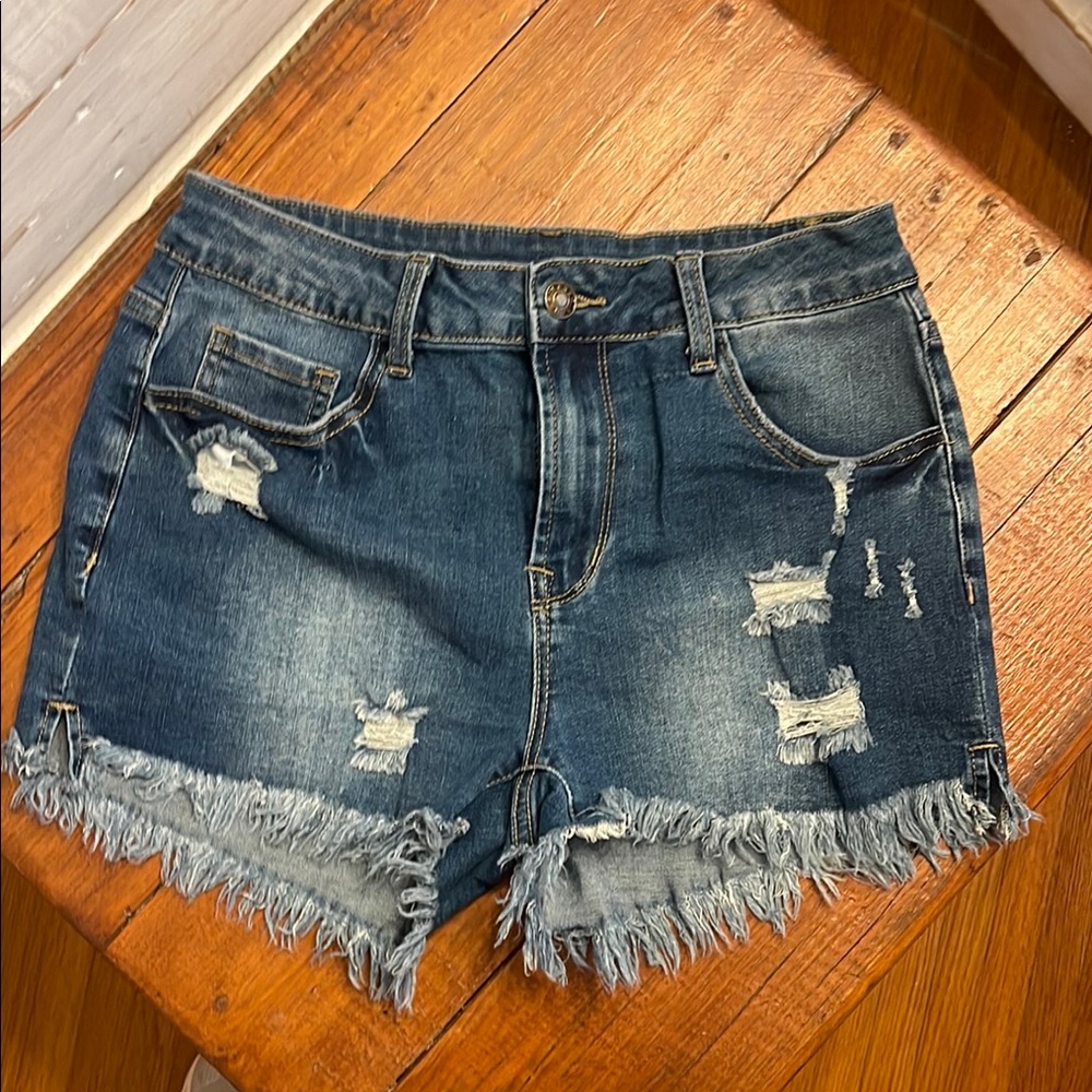 Distressed Denim Shorts